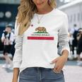 カリフォルニア州旗 長袖Tシャツ 彼女への贈り物