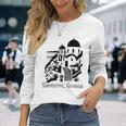 サントリーニ島 ギリシャ お土産 キクラデス諸島 エーゲ海 ギリシャ 長袖Tシャツ 彼女への贈り物