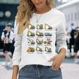 ショベルの種類重機設備表 長袖Tシャツ 彼女への贈り物