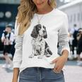 スプリンガー スパニエル 犬 モチーフ ペット 作品 スプリンガー スパニエル 長袖Tシャツ 彼女への贈り物