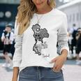 タイのマンダラ、タイの地図、象のマンダラ タイ 長袖Tシャツ 彼女への贈り物