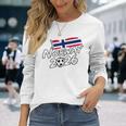 ノルウェー サッカー フットボール 試合 プレーヤー ファン ノルウェー国旗 長袖Tシャツ 彼女への贈り物