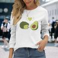 ハリネズミ アボカド ラブ 長袖Tシャツ 彼女への贈り物