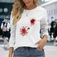ハロウィン用血しぶき 長袖Tシャツ 彼女への贈り物