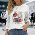 バックプリントの本、コーヒー、フクロウのおかしな幸せ 長袖Tシャツ 彼女への贈り物