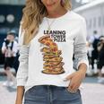 ピザ愛好家のためのピザの斜塔 長袖Tシャツ 彼女への贈り物