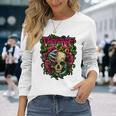 ファニー・ブレット、マイ・バレンタイン・スカル・ローゼズ、レッド・ブラッド・ホラー 長袖Tシャツ 彼女への贈り物
