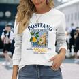ポジターノ イタリア アマルフィ海岸 レトロ レモン 夏 バイブ グラフィック 長袖Tシャツ 彼女への贈り物