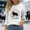 ライフ・イズ・ベターシェットランド・シープドッグ・シェルティ・レインボー・ドッグ・マム 長袖Tシャツ 彼女への贈り物