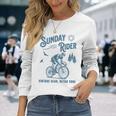 レトロ サイクリング サイクリスト 自転車 バイク サンデー ライド クラブ レース 長袖Tシャツ 彼女への贈り物