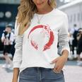 レトロな武士道 武士 日本のサムライデザイン 長袖Tシャツ 彼女への贈り物