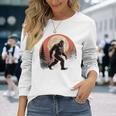 バックプリント ヴィンテージ レトロ ビッグフット 月 ビッグフット 長袖Tシャツ 彼女への贈り物