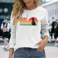 ヴィンテージサンセット太鼓ドラマー 長袖Tシャツ 彼女への贈り物