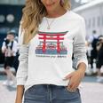 厳島神社、宮島、広島県、日本。図面 長袖Tシャツ 彼女への贈り物