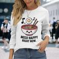味噌ハッピー寿司ラーメン日本 長袖Tシャツ 彼女への贈り物