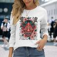 日本悪魔 般若 鬼 鬼 仮面 妖怪鬼 鬼 仮面 長袖tシャツ 長袖Tシャツ 彼女への贈り物