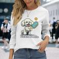 犬 遊び ピックルボール マルチーズ プードル 面白い ピクルスプードル 長袖Tシャツ 彼女への贈り物