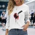 血まみれのナイフ シャツ ハロウィン ホラー 血しぶき 長袖Tシャツ 彼女への贈り物