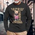 1934年4月 92歳の誕生日 92歳のテディベア Being Awesome 長袖Tシャツ 高齢者への贈り物