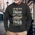 1956年生まれ、70歳の誕生日、クラシックカー 長袖Tシャツ 高齢者への贈り物