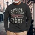1961年生まれ クラシックカー 65歳の誕生日 長袖Tシャツ 高齢者への贈り物