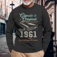 1961年生まれ ヴィンテージカー 65歳の誕生日 長袖Tシャツ 高齢者への贈り物