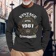1981年4月生まれ オリジナルパーツ ヴィンテージ 4月 誕生日 長袖Tシャツ 高齢者への贈り物