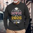 2026年卒業生シニアヒマワリヒョウの心臓の誇り高き母 長袖Tシャツ 高齢者への贈り物