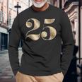 25 25 誕生日 お気に入り 数字 フルール・ド・リス 長袖Tシャツ 高齢者への贈り物