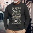 63歳の誕生日 1963年生まれのクラシックカー 長袖Tシャツ 高齢者への贈り物
