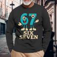 67 シックスセブン 6-7 面白いイタリアンブレインロットスラングゲームミーム 長袖Tシャツ 高齢者への贈り物