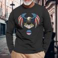 Abstract Unitedtates Of America Wild Eagle With Usa Flag 長袖Tシャツ 高齢者への贈り物