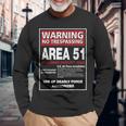Alien Area 51 警告サイン ラスベガス Nv 長袖Tシャツ 高齢者への贈り物