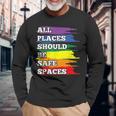 All Placeshould Beafepaces ゲイプライド 同盟国 Lgbtq Month 長袖Tシャツ 高齢者への贈り物
