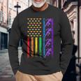 Americanports レインボーフラッグ Lgbt プライド 陸上競技 長袖Tシャツ 高齢者への贈り物