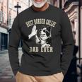 Best Dog Dad Ever ヴィンテージ 面白い かわいい ボーダーコリー 犬 長袖Tシャツ 高齢者への贈り物