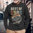 Best Of 1986 カセットテープ 40年 音楽 レトロ 誕生日 長袖Tシャツ 高齢者への贈り物