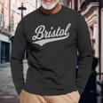Bristol バーシティ スクリプト アスレチック スポーツ ジャージスタイル 長袖Tシャツ 高齢者への贈り物