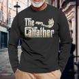 The Catfather 面白い猫 お父さん 父の日 ビンテージ 猫 父親 長袖Tシャツ 高齢者への贈り物