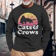 Cats And Crows メンズ レディース ボーイズ ガールズ カラス 長袖Tシャツ 高齢者への贈り物