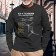 Ch-47 チヌークヘリコプター 長袖Tシャツ 高齢者への贈り物