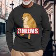 Cheems Dog おもしろ柴犬ダンクミーム 長袖Tシャツ 高齢者への贈り物