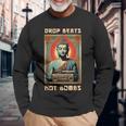 Drop Beats Not Bombs 反戦仏平和 長袖Tシャツ 高齢者への贈り物