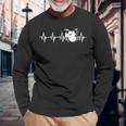 Drums Heartbeat ドラマー&パーカッショニスト音楽愛好家向け 長袖Tシャツ 高齢者への贈り物