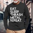 Eatleep Thrash メタルリピート 音楽 長袖Tシャツ 高齢者への贈り物