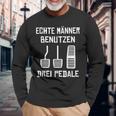 Echte Männer Benutzen Drei ペデール 旧車 手動運転 長袖Tシャツ 高齢者への贈り物