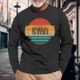 メンズ Evan 名称 レトロ・ヴィンテージ・サンセット 限定版 長袖Tシャツ 高齢者への贈り物