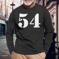 Fifty Four 数字 54 ナンバー 長袖Tシャツ 高齢者への贈り物