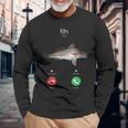 Fih Calling スペルミスフィッシュ 電話を受け入れる 魚 長袖Tシャツ 高齢者への贈り物