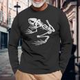 Frogman Bonefrog アンティーク調ホワイトプリント 長袖Tシャツ 高齢者への贈り物